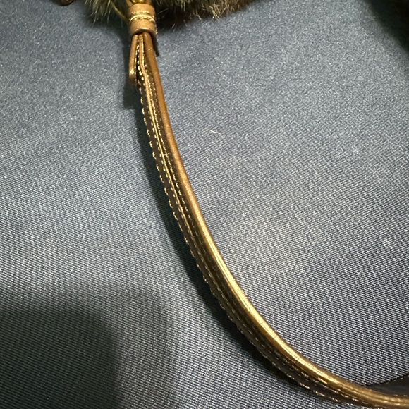 Vintage COACH Dark Brown Quilting Nylon with Fur Opening Shoulder Bag #3587 y2k - Picture 13 of 16